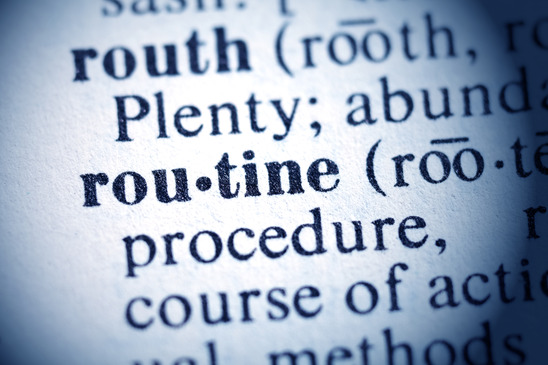 Dictionary definition of the word Routine.
